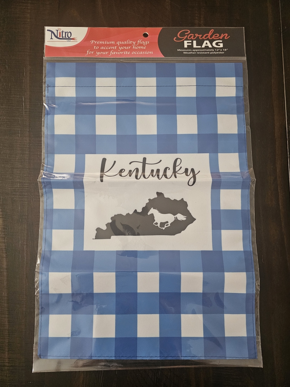 Blue Buffalo Check Kentucky Garden Flag